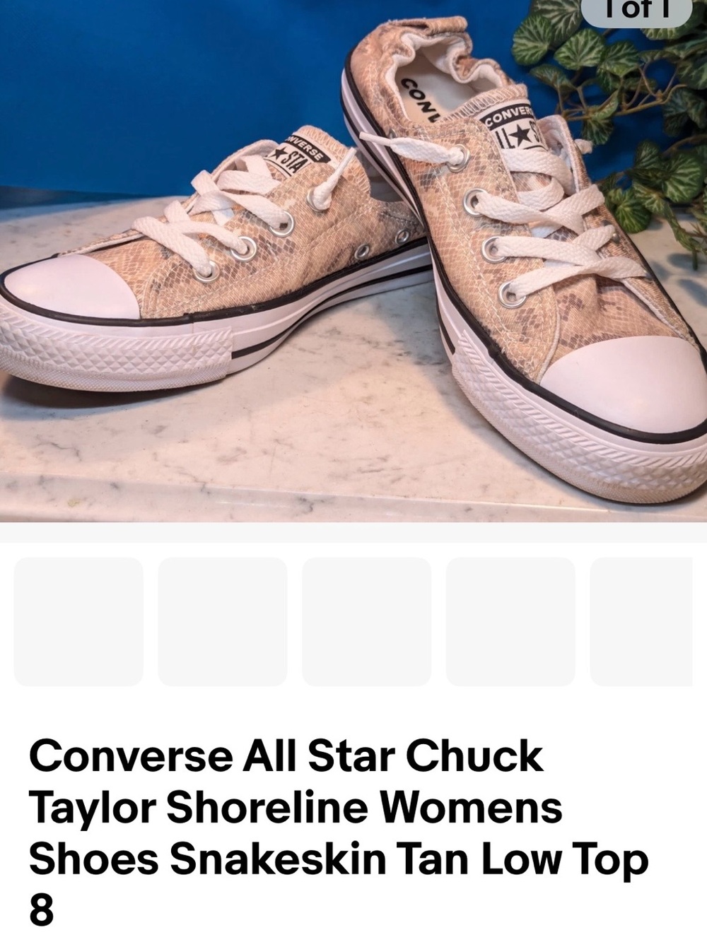 Converse Womens Low Top Sneakers in Tan Snakeskin Print